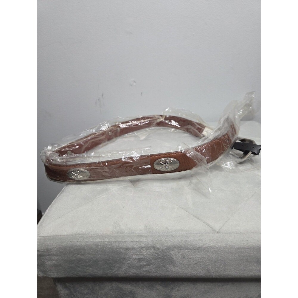 Belts,com Brown Leather Golf Concho belt, featuring oval silver conchos Sz 36